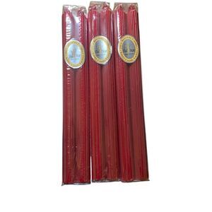 Del Mar Knorr Candle Factory Red Beeswax 12 in Taper Candles Set of 3 2 Packs